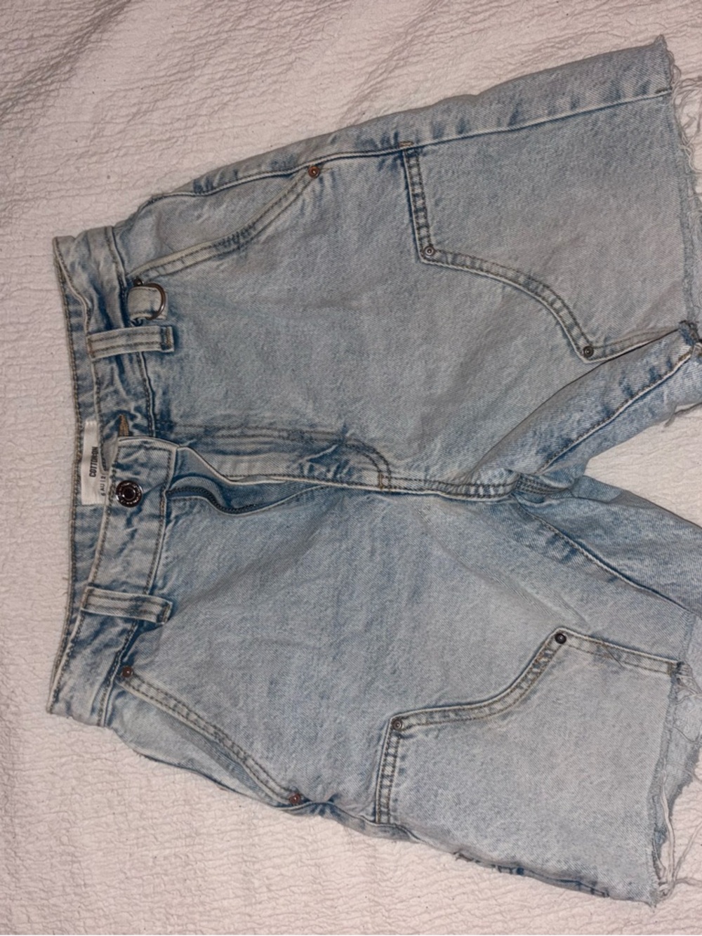 Cotton On Light Blue High-Waist Denim Shorts